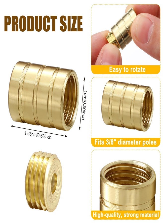Otoolling 4 Pcs Inside Mount Cafe Curtain Rod Inside Mount Hidden Socket Brass Plated Brackets for 3/8" Rodding - Image 3
